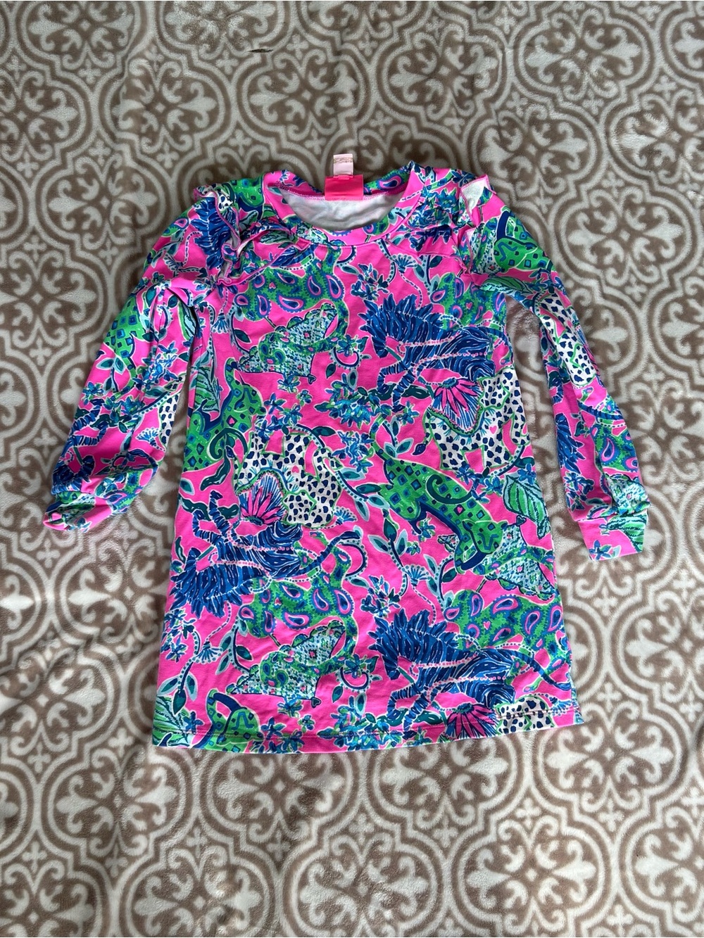 Lilly Pulitzer Pink Tropical Print Girls tunic/dress